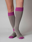 Annabel- Striped Organic Cotton Knee High Sock
