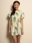 Feather Trim Mini Dress