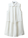 Sheer Double Layer Shirt Dress