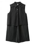 Sheer Double Layer Shirt Dress